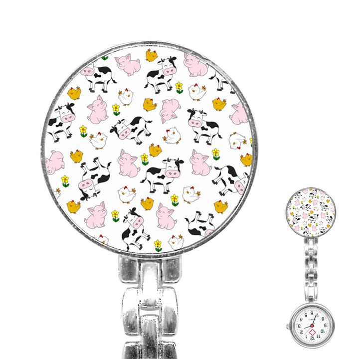 The Farm Pattern Stainless Steel Nurses Watch