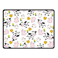 The Farm Pattern Double Sided Fleece Blanket (small)  by Valentinaart