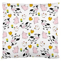 The Farm Pattern Standard Flano Cushion Case (two Sides) by Valentinaart