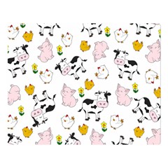 The Farm Pattern Double Sided Flano Blanket (large)  by Valentinaart