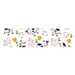 The Farm Pattern Satin Scarf (Oblong) Front