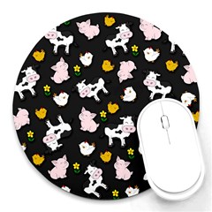 The Farm Pattern Round Mousepads by Valentinaart