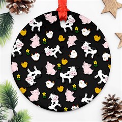 The Farm Pattern Ornament (round) by Valentinaart