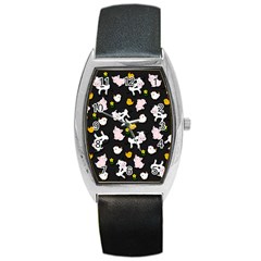 The Farm Pattern Barrel Style Metal Watch by Valentinaart