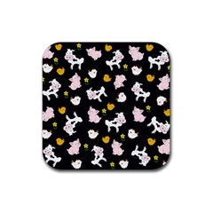 The Farm Pattern Rubber Coaster (square)  by Valentinaart