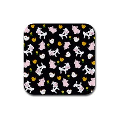 The Farm Pattern Rubber Square Coaster (4 Pack)  by Valentinaart