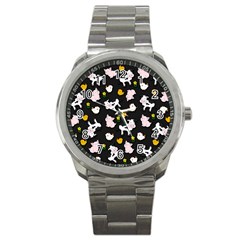 The Farm Pattern Sport Metal Watch by Valentinaart