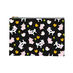 The Farm Pattern Cosmetic Bag (large)  by Valentinaart