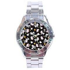 The Farm Pattern Stainless Steel Analogue Watch by Valentinaart