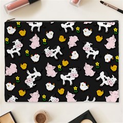 The Farm Pattern Cosmetic Bag (xxxl)  by Valentinaart