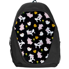 The Farm Pattern Backpack Bag by Valentinaart