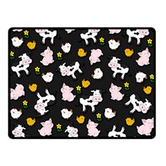 The Farm Pattern Double Sided Fleece Blanket (small)  by Valentinaart