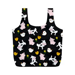 The Farm Pattern Full Print Recycle Bags (m)  by Valentinaart