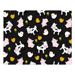 The Farm Pattern Double Sided Flano Blanket (large)  by Valentinaart