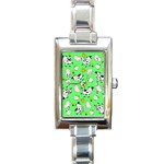 The Farm Pattern Rectangle Italian Charm Watch Front