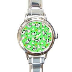 The Farm Pattern Round Italian Charm Watch by Valentinaart