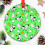 The Farm Pattern Ornament (Round) Front