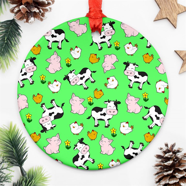 The Farm Pattern Ornament (Round)