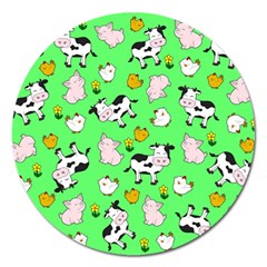 The Farm Pattern Magnet 5  (round)