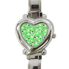 The Farm Pattern Heart Italian Charm Watch by Valentinaart