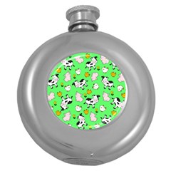 The Farm Pattern Round Hip Flask (5 Oz) by Valentinaart