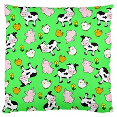 The Farm Pattern Large Cushion Case (one Side) by Valentinaart