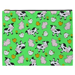 The Farm Pattern Cosmetic Bag (xxxl)  by Valentinaart