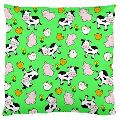 The Farm Pattern Standard Flano Cushion Case (one Side) by Valentinaart