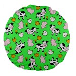 The Farm Pattern Large 18  Premium Flano Round Cushions Back