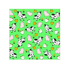 The Farm Pattern Small Satin Scarf (square) by Valentinaart