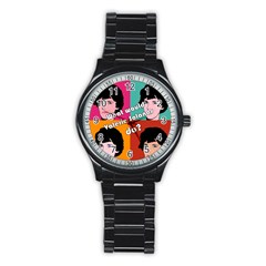 Valerie Solanas Stainless Steel Round Watch by Valentinaart