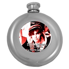 Valerie Solanas Round Hip Flask (5 Oz) by Valentinaart