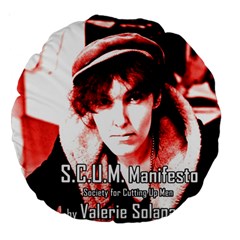 Valerie Solanas Large 18  Premium Round Cushions by Valentinaart