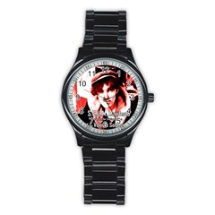 Valerie Solanas Stainless Steel Round Watch by Valentinaart