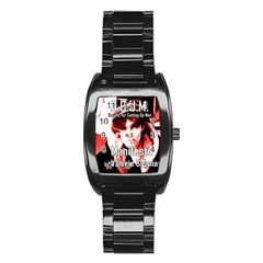 Valerie Solanas Stainless Steel Barrel Watch by Valentinaart