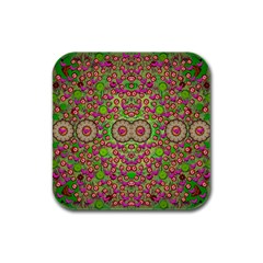 Love The Wood Garden Of Apples Rubber Square Coaster (4 Pack)  by pepitasart