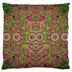 Love The Wood Garden Of Apples Large Flano Cushion Case (one Side) by pepitasart