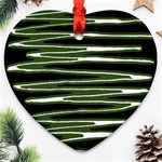 Sketched Wavy Stripes Pattern Heart Ornament (Two Sides) Back