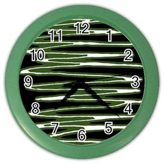 Sketched Wavy Stripes Pattern Color Wall Clocks by dflcprints