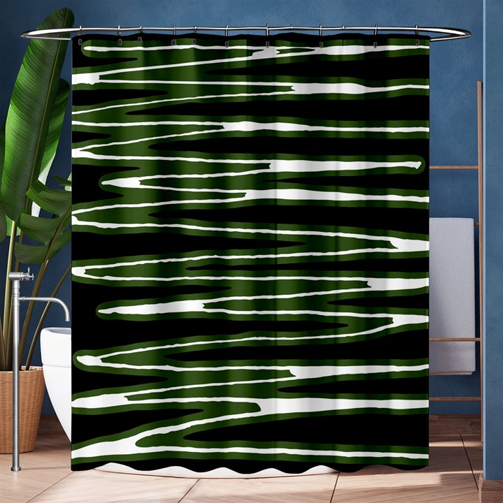 Sketched Wavy Stripes Pattern Shower Curtain 60  x 72  (Medium) 