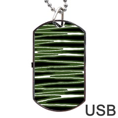 Sketched Wavy Stripes Pattern Dog Tag Usb Flash (one Side) by dflcprints