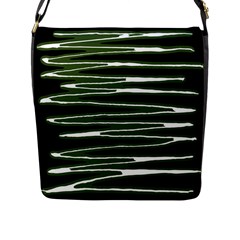 Sketched Wavy Stripes Pattern Flap Messenger Bag (l)  by dflcprints