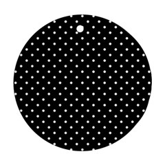 Black Polka Dots Ornament (round)