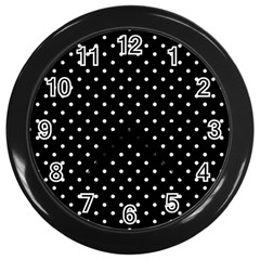 Black Polka Dots Wall Clocks (black) by jumpercat