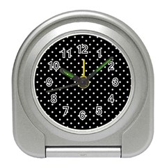 Black Polka Dots Travel Alarm Clocks by jumpercat