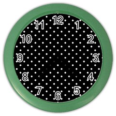 Black Polka Dots Color Wall Clocks by jumpercat