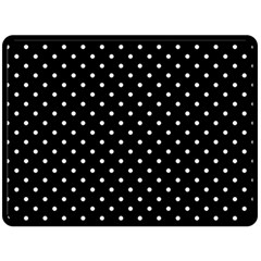 Black Polka Dots Fleece Blanket (large)  by jumpercat