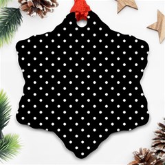 Black Polka Dots Snowflake Ornament (two Sides) by jumpercat