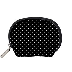 Black Polka Dots Accessory Pouches (small) 