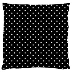 Black Polka Dots Large Flano Cushion Case (one Side) by jumpercat